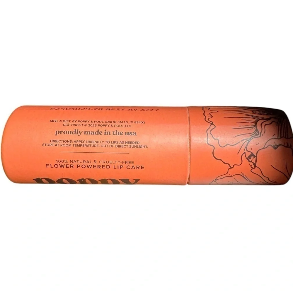 Poppy & Pout Lip Balm Sealed Flavor: Pomegranate Peach